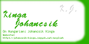 kinga johancsik business card